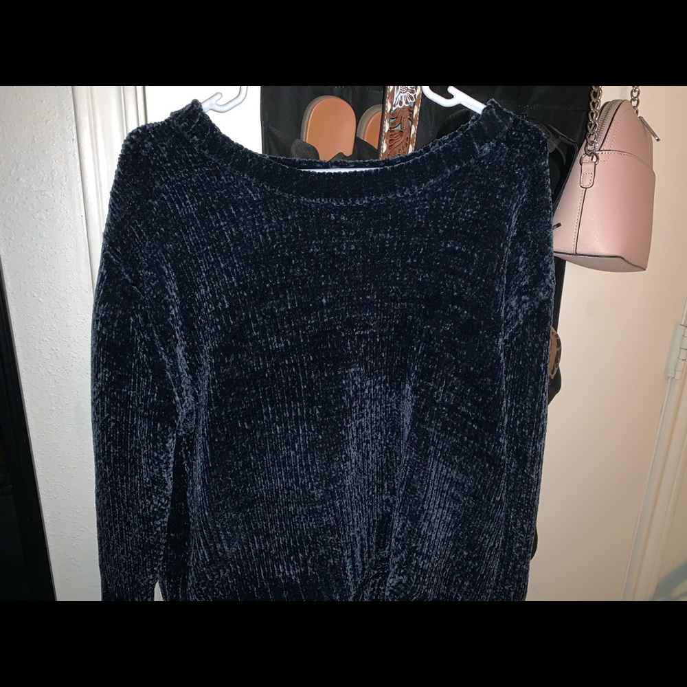 Navy Philosophy Velvet sweater